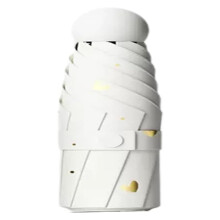 Compact Travel Umbrella Wind Resistant Waterproof 210T Canopy Mini Folding Umbrella for Women and Men White