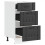 Berkfield Kitchen Base Cabinet "Lucca" Black Engineered Wood 5