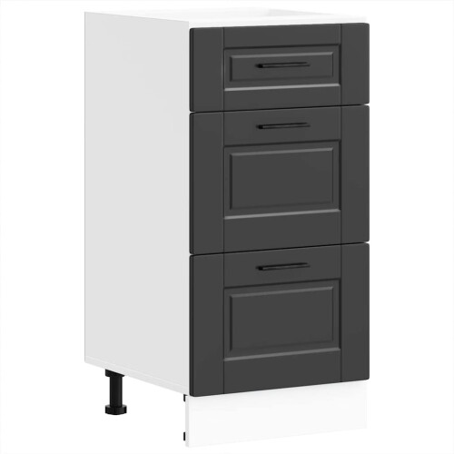 Berkfield Kitchen Base Cabinet "Porto" Black Engineered Wood 1