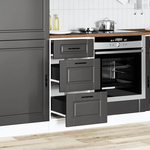 Berkfield Kitchen Base Cabinet "Porto" Black Engineered Wood 2