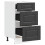 Berkfield Kitchen Base Cabinet "Porto" Black Engineered Wood 5