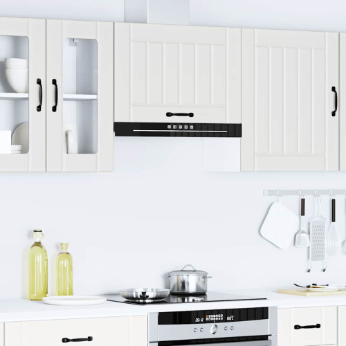 Berkfield Kitchen Wall Cabinet Lucca White Engineered Wood 2