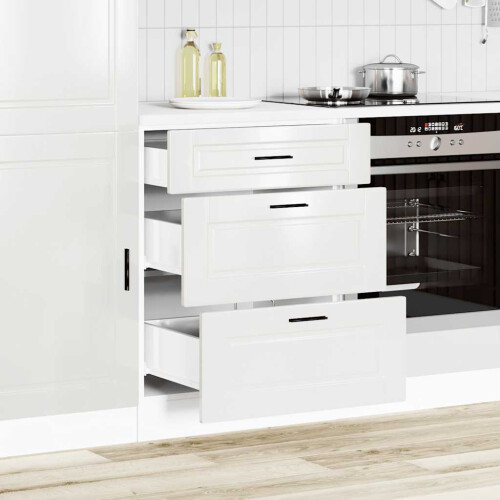 Berkfield Kitchen Base Cabinet "Porto" High Gloss White Engineered Wood 2