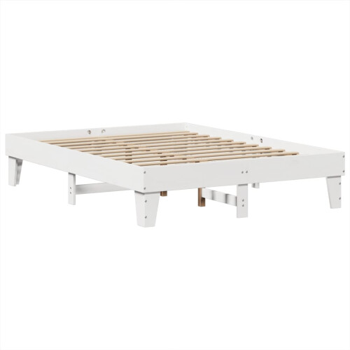Berkfield Bed Frame without Mattress White 140x190 cm Solid Wood Pine 2
