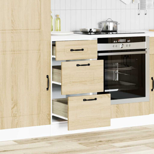 Berkfield Kitchen Base Cabinet Kalmar Sonoma Oak Engineered Wood 2