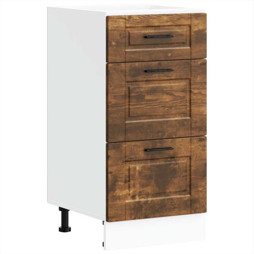 Berkfield Kitchen Base Cabinet Porto Smoked Oak Engineered Wood 1