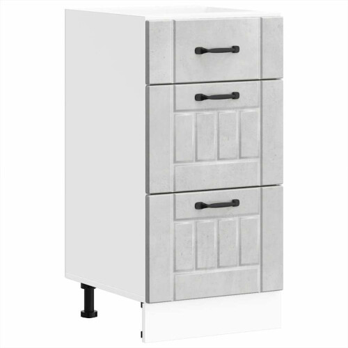 Berkfield Kitchen Base Cabinet Lucca Concrete Grey Engineered Wood 1