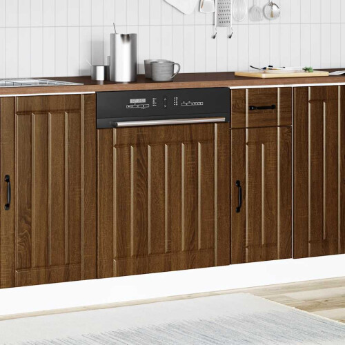 Berkfield Dishwasher Panel Lucca Brown Oak Engineered Wood 2