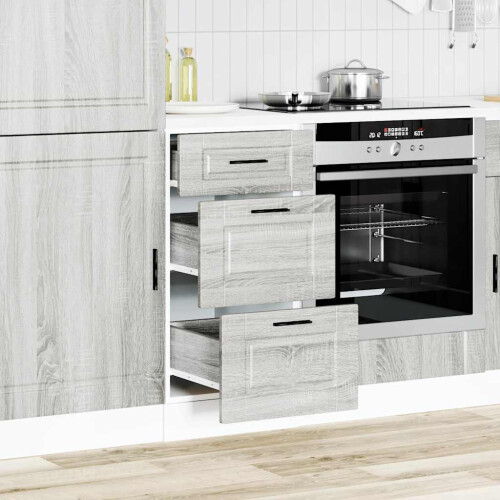 Berkfield Kitchen Base Cabinet Porto Grey Sonoma Engineered Wood 2