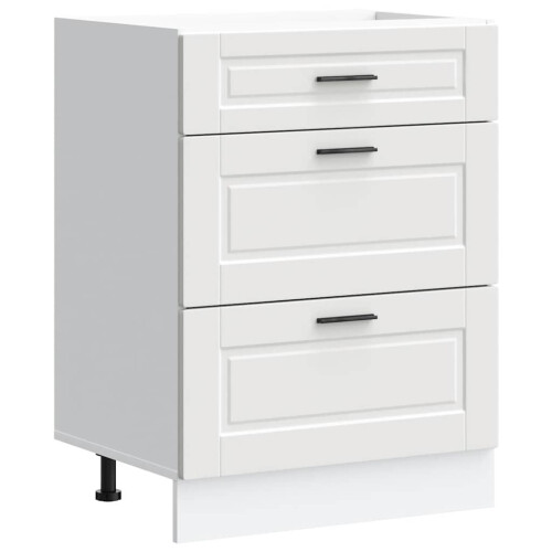 Berkfield Kitchen Base Cabinet Porto White Engineered Wood 1