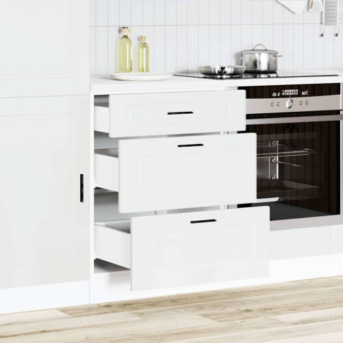 Berkfield Kitchen Base Cabinet Porto White Engineered Wood 2