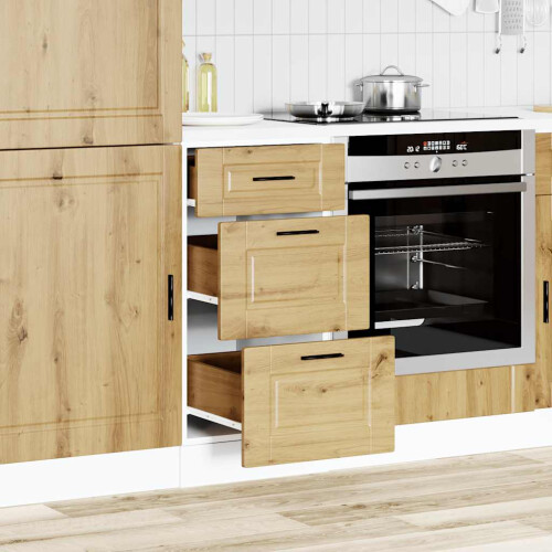 Berkfield Kitchen Base Cabinet Porto Artisan Oak Engineered Wood 2