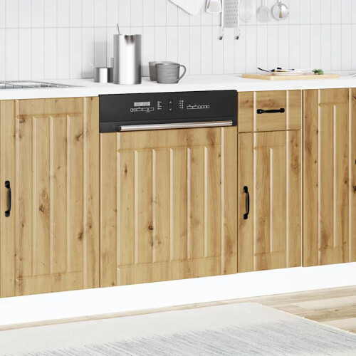 Berkfield Dishwasher Panel Lucca Artisan Oak Engineered Wood 2