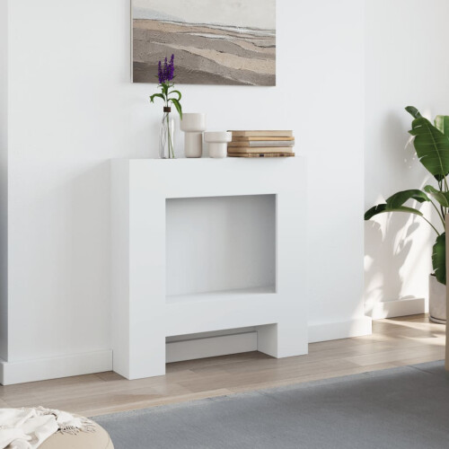 Berkfield Fireplace Surround White 81x18x82 cm Engineered Wood 2