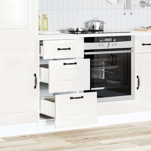 Berkfield Kitchen Base Cabinet "Kalmar" High Gloss White Engineered Wood 2