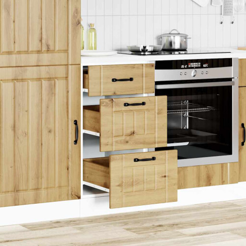 Berkfield Kitchen Base Cabinet Lucca Artisan Oak Engineered Wood 2