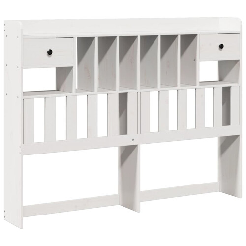 Berkfield Headboard with Storage White 150 cm Solid Wood Pine 1