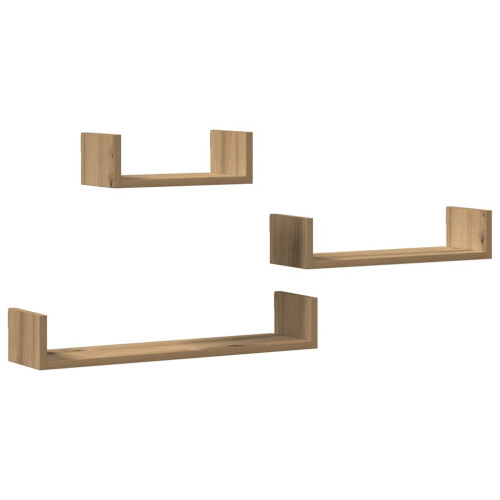 Berkfield Wall Shelves 3 pcs Artisan Oak Engineered Wood 1