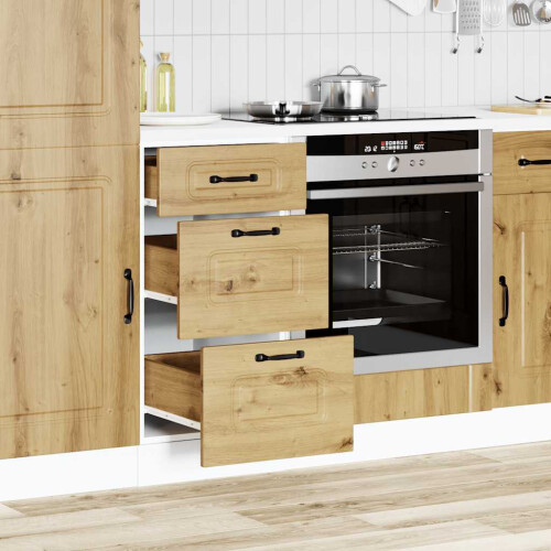 Berkfield Kitchen Base Cabinet Kalmar Artisan Oak Engineered Wood 2