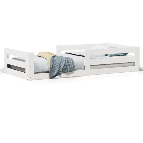 Berkfield Bed Frame without Mattress White 100x200 cm Solid Wood Pine 1