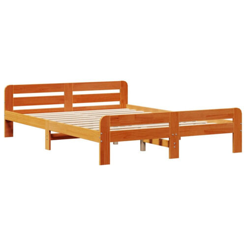 Berkfield Bed Frame without Mattress Wax Brown 160x200 cm Solid Wood Pine 2