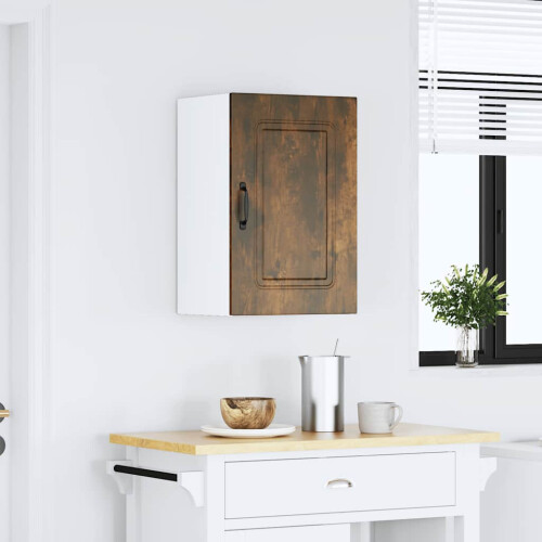 Berkfield Kitchen Wall Cabinet Kalmar Smoked Oak Engineered Wood 2