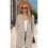 Long-Sleeved Knitted Cardigan Khaki L 5