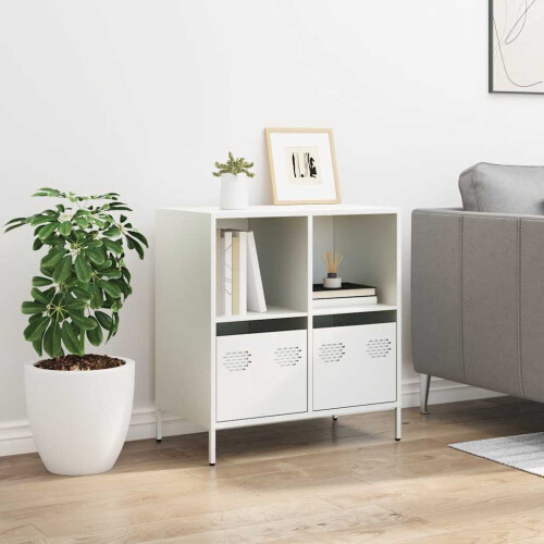 Berkfield Sideboard White 68x39x73.5 cm Cold-rolled Steel 2