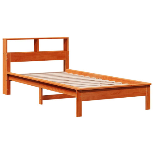 Berkfield Bookcase Bed without Mattress Wax Brown 90x200 cm Solid Wood Pine 2