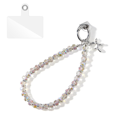 Crystal Beaded Phone Wrist Strap for Women, Adjustable Lanyard with Tether Tab Style 9