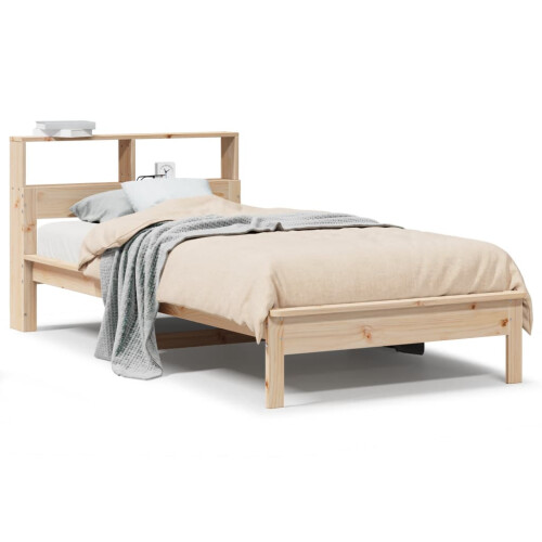 Berkfield Bookcase Bed without Mattress 75x190 cm Small Single Solid Wood Pine 1