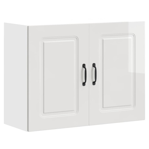 Berkfield Kitchen Wall Cabinet Kalmar High Gloss White Engineered Wood 1