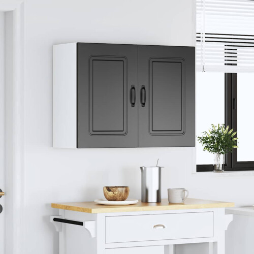 Berkfield Kitchen Wall Cabinet Kalmar Black Engineered Wood 2