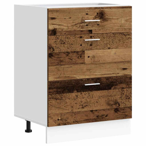 Berkfield Kitchen Base Cabinet Lyon Old Wood Engineered Wood 1