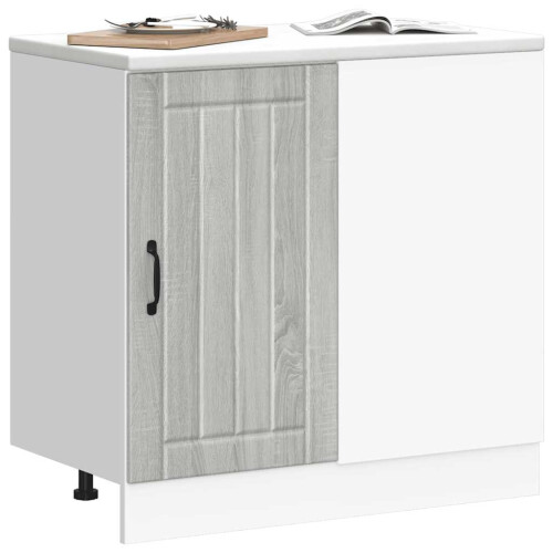 Berkfield Kitchen Base Cabinet Lucca Grey Sonoma Engineered Wood 2