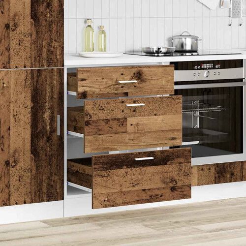 Berkfield Kitchen Base Cabinet Lyon Old Wood Engineered Wood 2