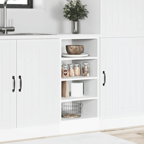 Berkfield Bottom Cabinet Riga White 40x44.5x81.5 cm Engineered Wood 2