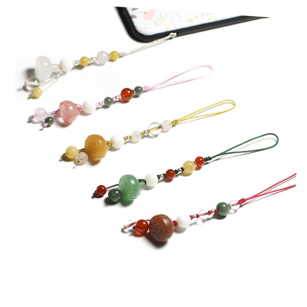 Vintage Jade Agate Phone Charm Pendant, Multi Purpose Hanging Accessory For Keys And Phone Decor Pink 9045646639130