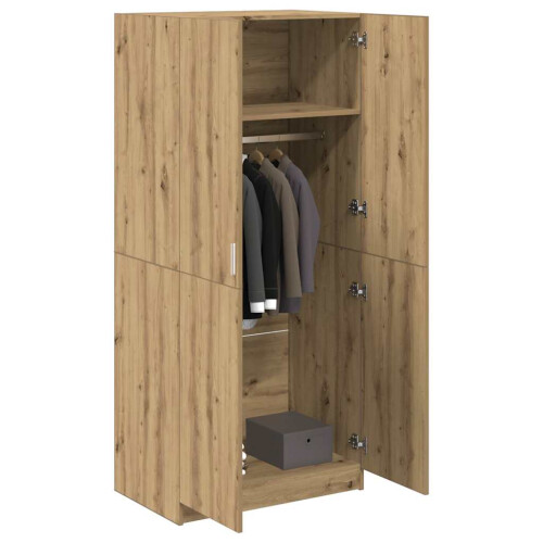 Berkfield Wardrobe Artisan Oak 80x52x180 cm Engineered Wood 2