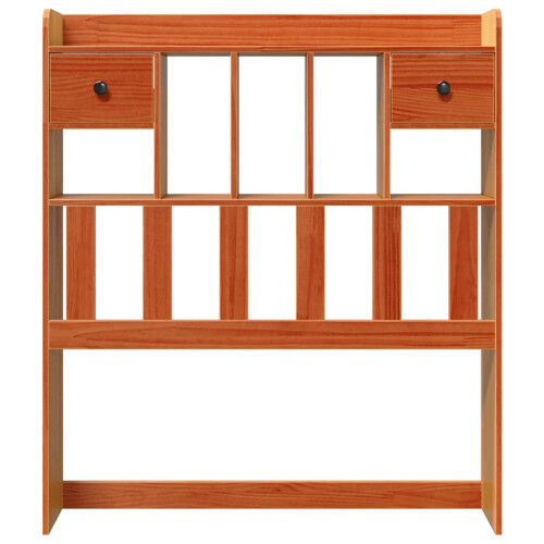 Berkfield Headboard with Storage Wax Brown 75 cm Solid Wood Pine 2