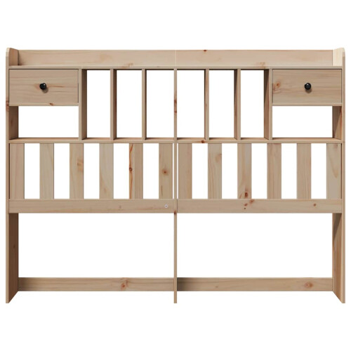 Berkfield Headboard with Storage 140 cm Solid Wood Pine 2