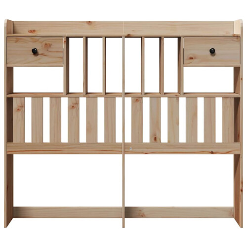 Berkfield Headboard with Storage 135 cm Solid Wood Pine 2