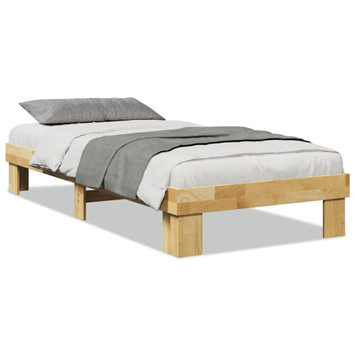 Berkfield Bed Frame without Mattress 75x190 cm Small Single Solid Wood Oak 1