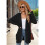 Long-Sleeved Knitted Cardigan Black M 6