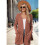 Long-Sleeved Knitted Cardigan Orange Red M 2