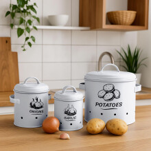 Scatole per conservare patate, cipolle e aglio - Set da 3