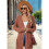 Long-Sleeved Knitted Cardigan Orange Red M 5