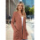 Long-Sleeved Knitted Cardigan Orange Red M 6