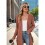 Long-Sleeved Knitted Cardigan Orange Red M 7