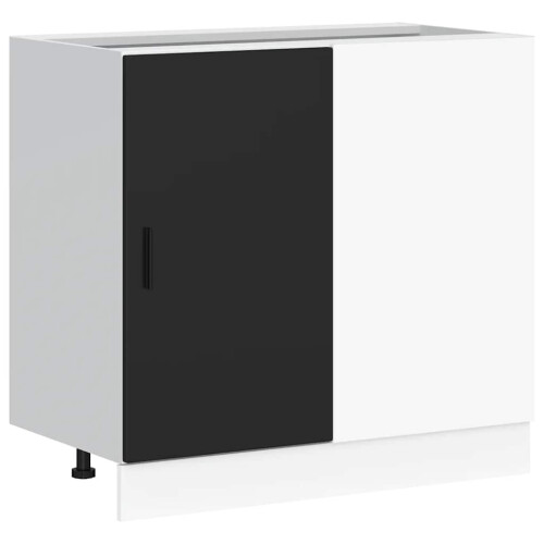 Berkfield Kitchen Base Cabinet Lyon Black Engineered Wood 1